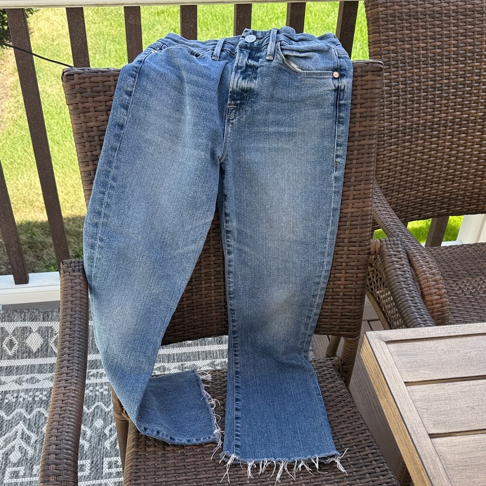 Frame Denim Frayed Hem Blue Jeans